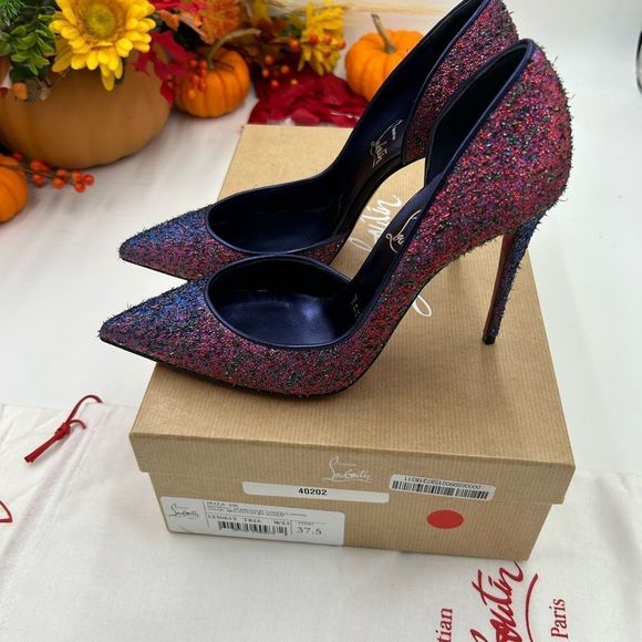 Women’s Christian Louboutin Iriza 100 starlight pumps size 37.5 made in Italy. - Picture 5 of 12